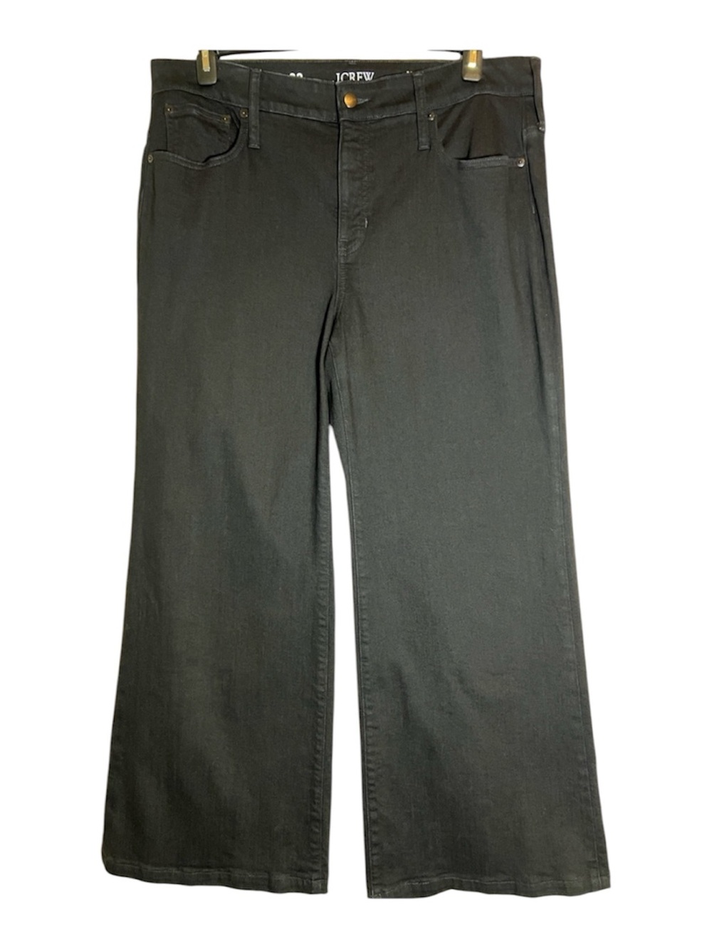 J.CREW Denim Trouser 96 Low Rise Denim Trouser Size 33 Black Wide Leg